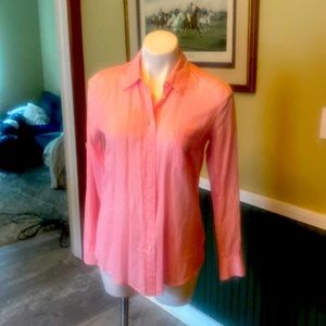 GAP pink checkered blouse